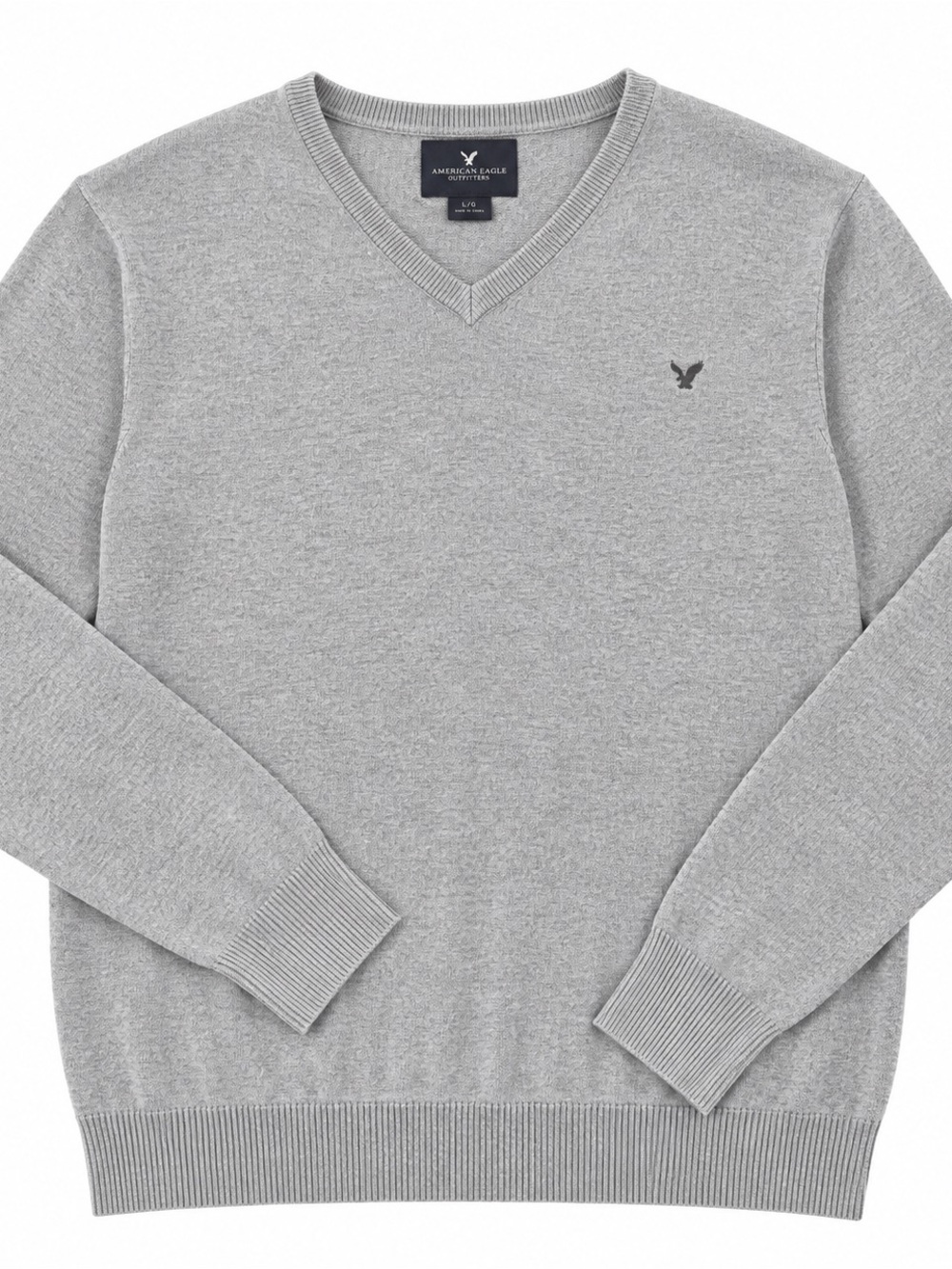 American Eagle Outfitters Heather Gray V-Neck Sweater